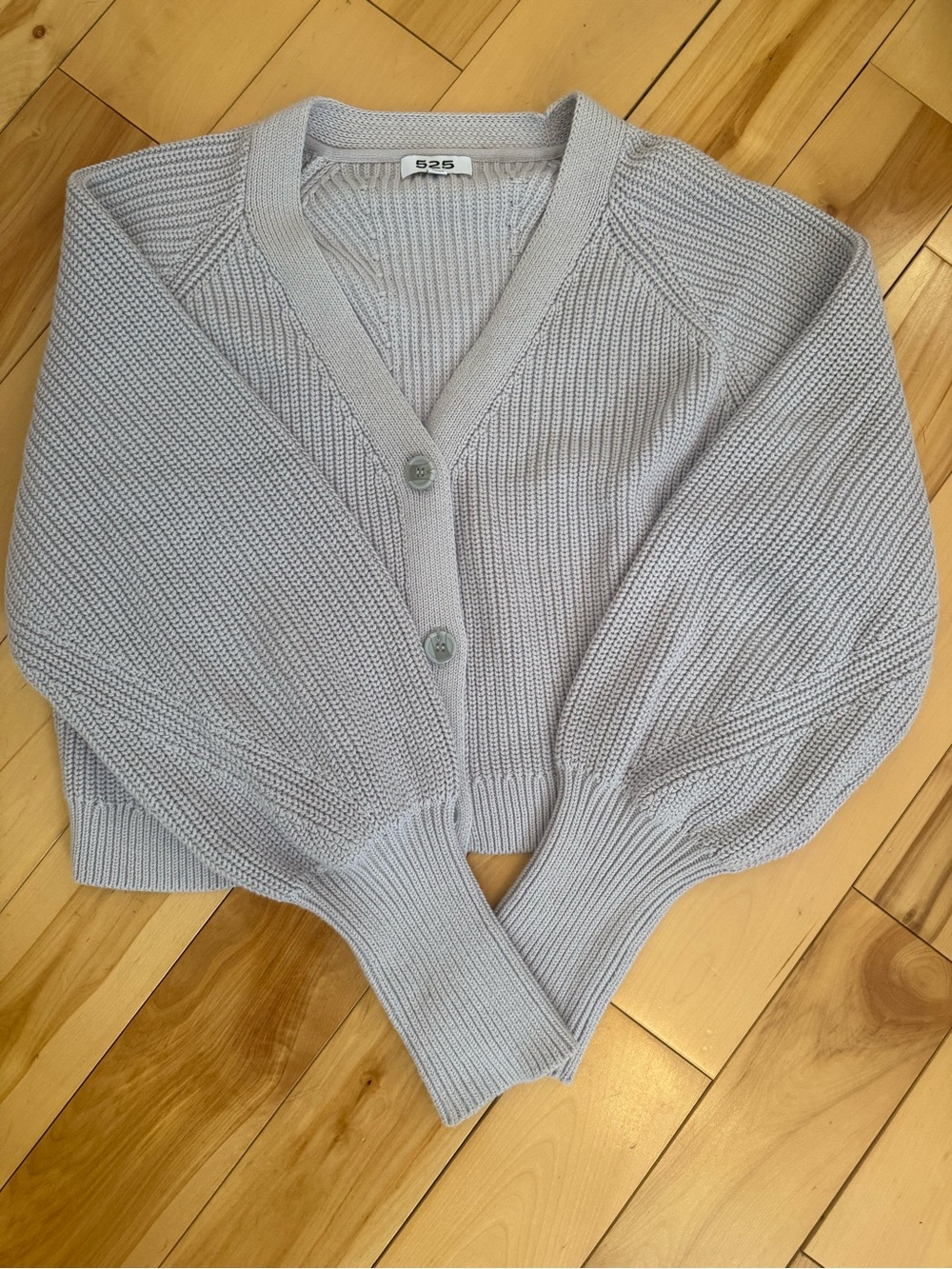 525 America Light Purple Cropped Knit Cardigan Sweater